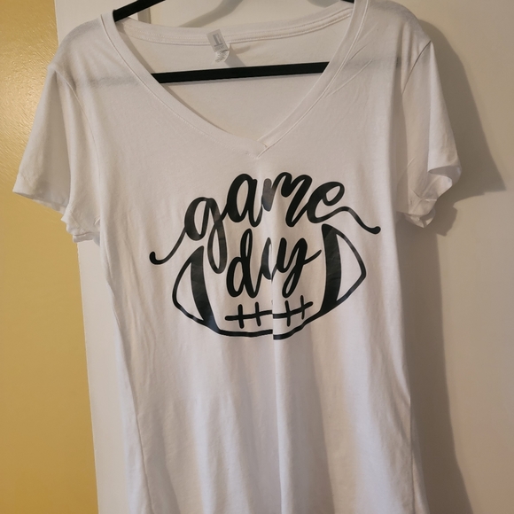 custom teebar Tops - Game Day Football V-neck Tee